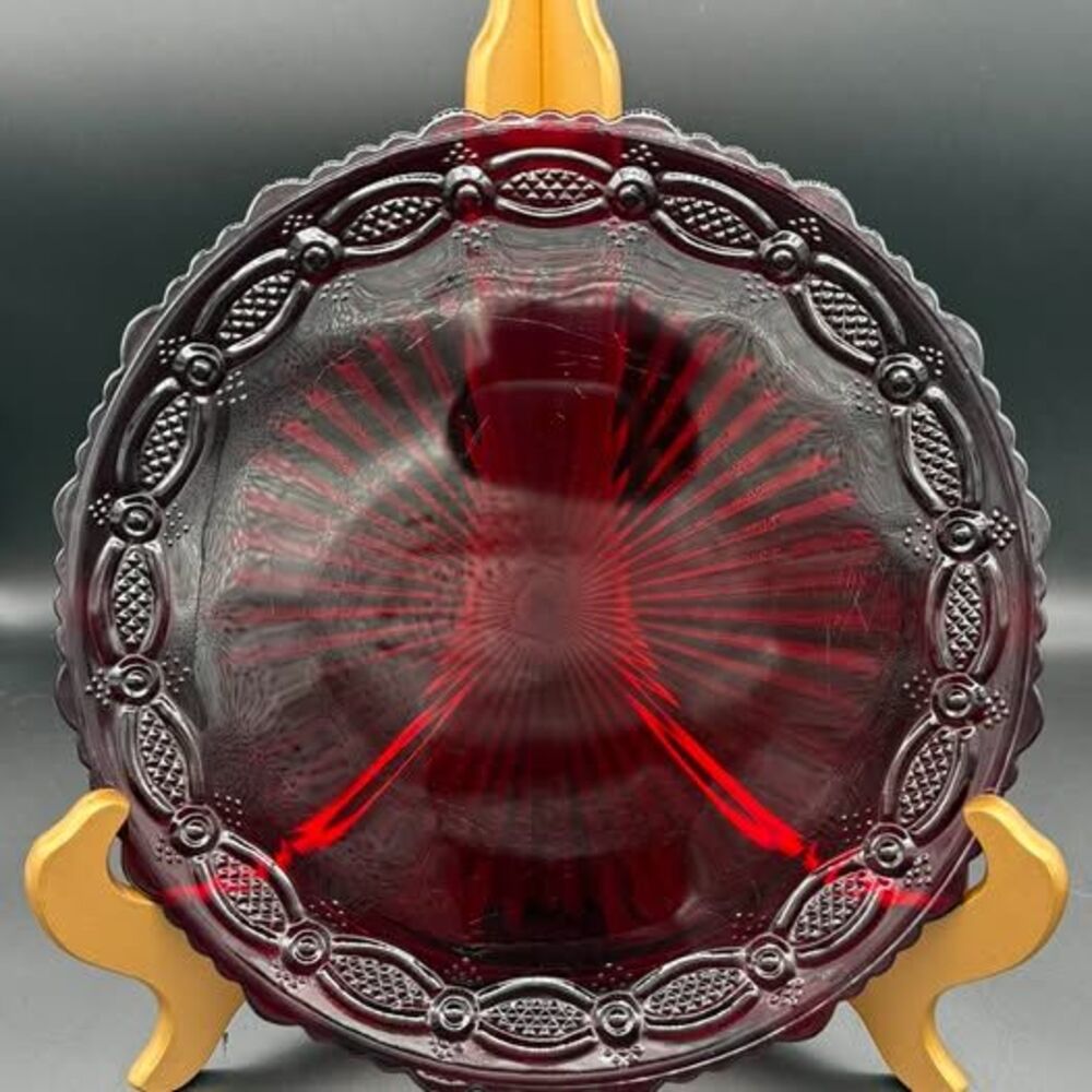 Avon 1876 Cape Cod Ruby Red Glass Plates